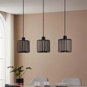 EGLO Ginestrone-Z Black Steel RGB 3 Light Pendant Light