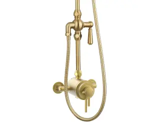 Keenware Modern Edwardian Ludgate Shower System: Brushed Brass