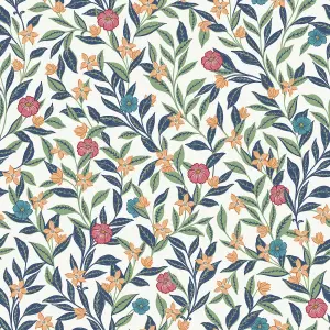 Galerie Mulberry Tree Multicoloured Floral Leaf Wallpaper Roll