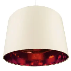 Modern Cream Cotton 16 Floor/Pendant Lamp Shade with Shiny Copper Inner