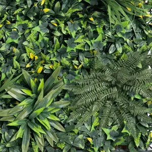 Blooming Artificial - 100cm Fake Forest Greens Living Wall - Indoor & Outdoor Use