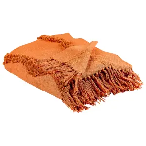 Blanket KHARI Cotton 125 x 150 cm Orange