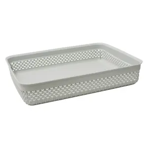 JVL Droplette Design Set of 3 Rectangular Plastic Storage, 3 Sizes, Grey