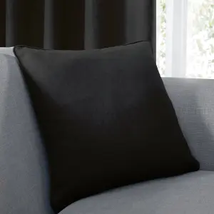 Sorbonne Luxury Plain Dyed 100% Cotton Black Filled Cushion