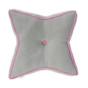 Homescapes Grey and Pink Star Floor Cushion