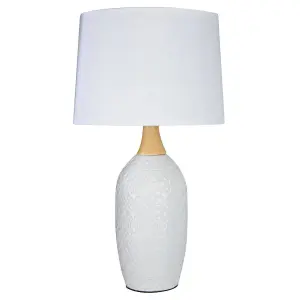 Interiors by Premier Willow White Ceramic Table Lamp