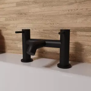 Nes Home Modern Designer Deck Mounted Brass Bath Filler Tap Matte Bla