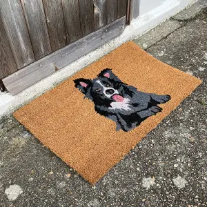 Border Collie Dog Indoor & Outdoor Coir Doormat