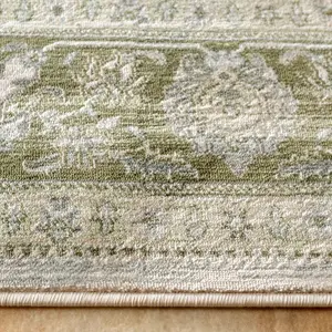 Green Vintage Distressed Bedroom Living Area Rug 190x280cm