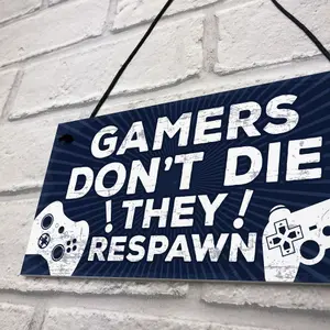 Red Ocean Gamer Bedroom Accessories Hanging Plaque Gifts For Brother Dad Man Cave Door Sign