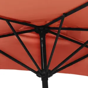 Berkfield Balcony Parasol with Aluminium Pole Terracotta 270x135x245 cm Half