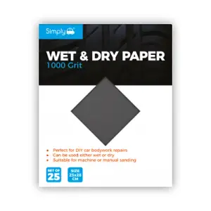 Simply 1000 Grit Wet and Dry Sand Paper 25 Pack