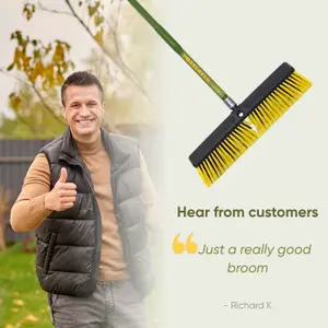 Garden Broom Stiff Brush Heavy Duty 45cm Brush Head For Garden, Yard, Warehouse, Site Work (FREE DELIVERY)