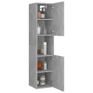 Berkfield Bathroom Cabinet Concrete Grey 30x30x130 cm Engineered Wood