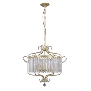 Luminosa Classic Hanging Pendant Golden Champagne 6 Light , E14