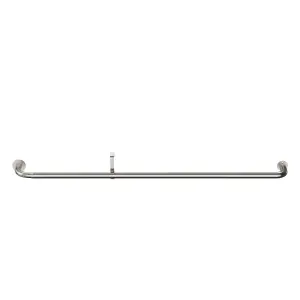 GoodHome Athens Satin Grey Nickel effect Extendable Single curtain pole set, (L)1200mm-2100mm (Dia)28mm