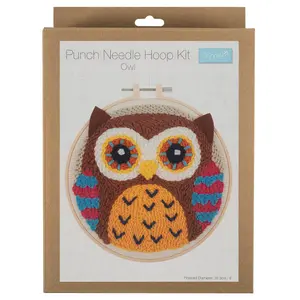 P/NEEDLE OWL - Punch Needle Kit: Yarn and Hoop: Owl - Trimits