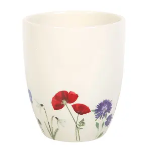 Something Different Wild Flowers Ceramic Plant Pot Off White (One Size)