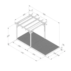 Forest Garden Grey Rectangular Pergola & decking kit (H) 2.5m x (W) 5.2m - Canopy included