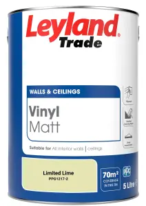 Leyland Trade Vinyl Matt Walls & Ceilings Emulsion Paint Limited Lime (PPG1217-2) 5L