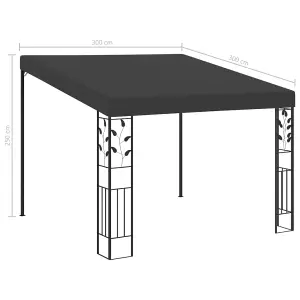 Berkfield Wall-mounted Gazebo 3x3x2.5 m Anthracite