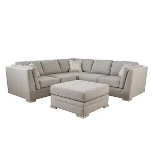 The Great British Sofa Company Charlotte 2&2 Seater Light Grey Corner Sofa With Footstool