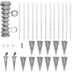 Berkfield Chain Link Fence with Posts Spike Galvanised Steel 25x0.8 m