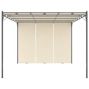 Berkfield Garden Gazebo with Side Curtain 4x3x2.25 m Cream