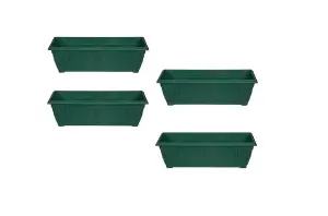 4 x Large Venetian Patio Planter Trough Plant Pot 60cm Plastic Green Colour Pot