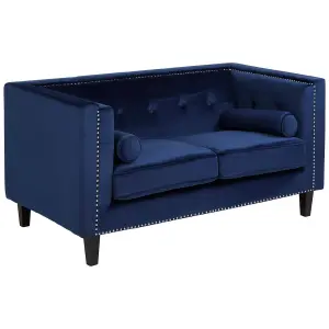 Interiors by Premier Felisa Two Seater Midnight Blue Velvet Sofa