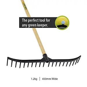 Pegdev - PDL - 20 Tooth Poly Golf Bunker Rake with Hardwood Handle - Lightweight and Heavy-Duty Tool for Sand, Leaves and  Grass