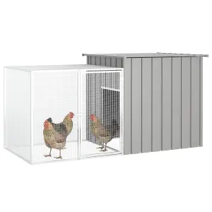 Chicken Cage Grey 200x91x100 cm Galvanised Steel