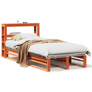 Berkfield Bed Frame without Mattress Wax Brown 100x200 cm Solid Wood Pine