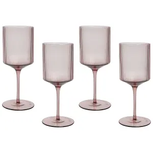 Set of 4 Wine Glasses AMETHYST Pink