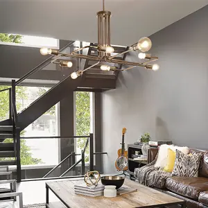 Luminosa Triumph 8 Light Multi Arm Ceiling Pendant Light Antique Brass