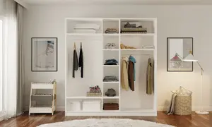 CLEMENT 5 Door Wardrobe in White