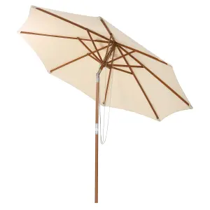 Costway 2.7M Outdoor Patio Umbrella Garden Parasol Sun Shade Market Umbrella w/ 8 Ribs