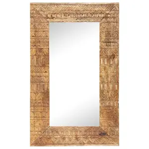 Berkfield Hand-Carved Mirror 80x50x11 cm Solid Mango Wood