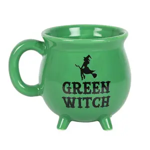 Something Different Green Witch Cauldron Ceramic Mug Green/Black (One Size)