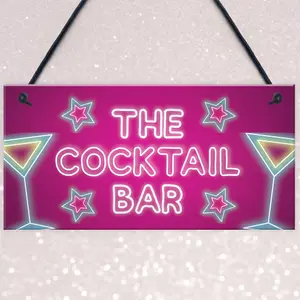 Red Ocean The Cocktail Bar Novelty Bar Signs And Plaques Home Bar Sign Novelty Gifts