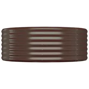 Berkfield Garden Planter Powder-coated Steel 175x100x36 cm Brown