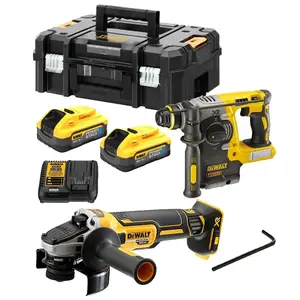 Dewalt DCH273H2T 18v XR SDS Brushless Rotary Hammer Drill 5AH x2 + Grinder