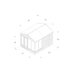 Beckwood Apex Summerhouse 8x10 - Double Door - 6 Windows