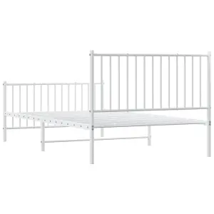 Berkfield Metal Bed Frame with Headboard and Footboard White 107x203 cm