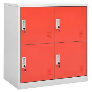 Berkfield Locker Cabinets 2 pcs Light Grey and Red 90x45x92.5 cm Steel