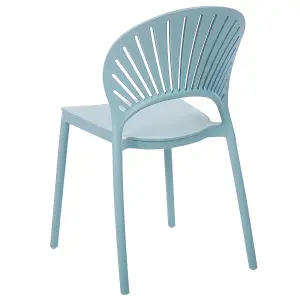 Set of 4 Garden Chairs OSTIA Light Blue