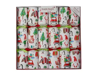 Robin Reed Christmas Crackers - Racing Elf - 13 Inch - 6 Pack