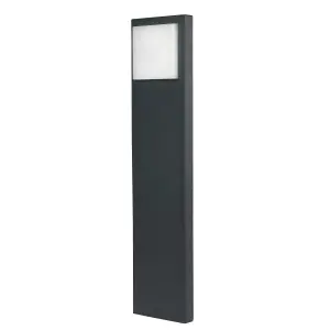 GoodHome Lutak Contemporary Dark grey Mains-powered 1 lamp Integrated LED Outdoor Post light (H)770mm