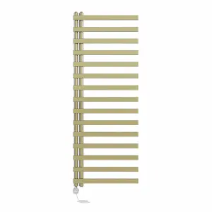 Right Radiators Prefilled Thermostatic Electric Heated Towel Rail Designer Rads Ladder Warmer - 1600x600mm Brushed Brass