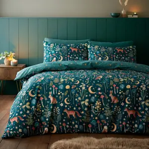 Enchanted Twilight Animals Duvet Cover Set Green / Single Duvet Cover + 1 Standard Pillowcase